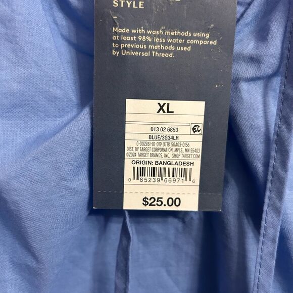 NWT!!! UNIVERSAL THREAD WOMEN'S BLUE BALLOON SLEEVE BLOUSE, Extra Large - Picture 6 of 6